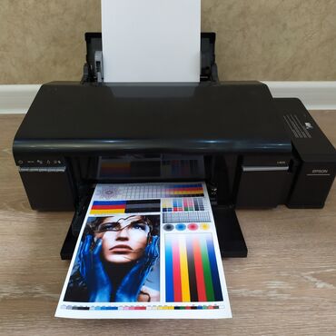 черный пленка: 6 цветный принтер Epson L805 с Wi-Fi и заводской донорской ✓можно