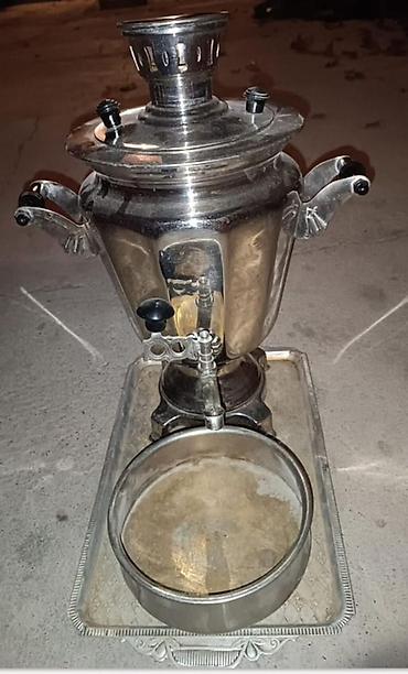 Klassik metal samovar – kömür/sobada yandırılan közlə işləyən model