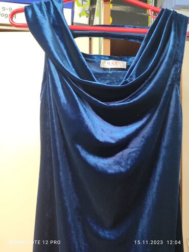 синее платье: Вечернее платье, Русалка, Длинная модель, Без рукавов, M (EU 38), XL (EU 42), 2XL (EU 44)