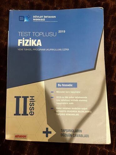 test book: Fizika 2 ci hisse test toplusu ici yazilmayib