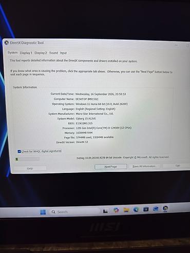 razer blade 16 qiymeti: MSI Cyborg 15 A12VE oyun noutbuku - Ekran: 15.6" FHD (1920x1080) 144 — 3
