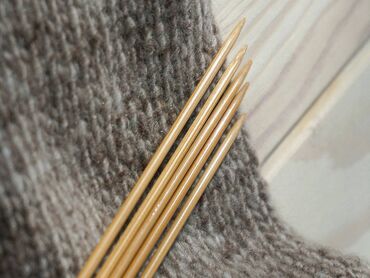 форма для декора: Спицы для вязания бамбуковые - набор 5 шт - легкие и прочные