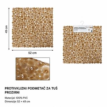 KMT Prozirna smeđa prostirka za kupanje na točkice 3280066 Opis: -