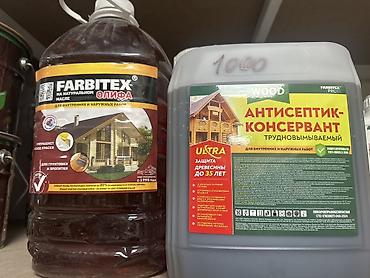 Антисептик‑консервант WOOD (трудновымываемый) + Олифа FARBITEX на