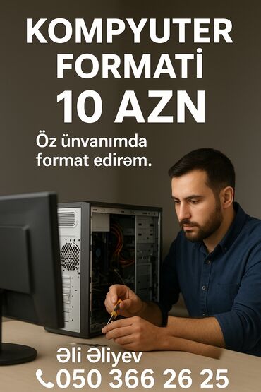 kontakt home klaviatura: Kompüter formatı xidməti – 10 AZN - Stasionar kompüterlərin peşəkar
