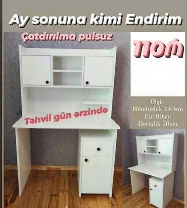 Офисная мебель на заказ: Ağ rəngdə funksional iş masasının satışı. Xüsusiyyətlər: - Üst — 1