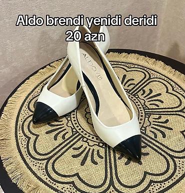 Aldo brendi qadın tufliləri - Material: təbii dəri - Rəng: ağ gövdə