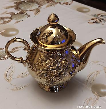 qızıl balıq: Çay dəsti, rəng - Qızılı, Keramika — 5