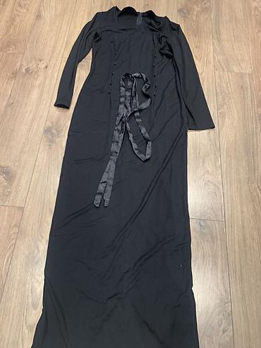 pull and: Черное трикотажное платье-футляр + брюки - Платье: обтягивающее — 9