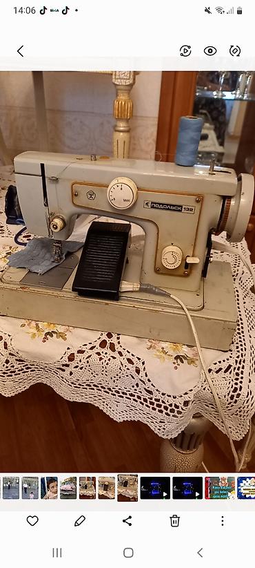Məişət texnikası: Məhsul: Podolsk 132 elektrik tikiş maşını Xüsusiyyətlər: - — 1