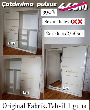 Yataq otağı dəstləri: KUPE DOLAB FABRİK İSTEHSALI Qiymət : 390₼ Ölçü