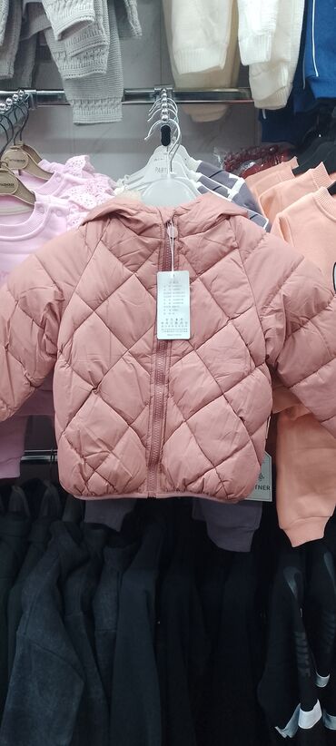 одежда сша: Детская стеганая куртка с капюшоном - Цвет: пудрово-розовый -