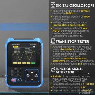 mac book: FNIRSI DSO-TC3 Osciloskop + Generator Signala + ESR Tester Novo u