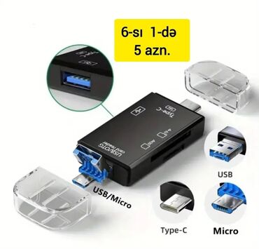 Digər ehtiyat hissələri: Çoxfunksiyalı KART OXUYUCU ADAPTERİ. SD, TF, CF kartları, eləcə də — 9