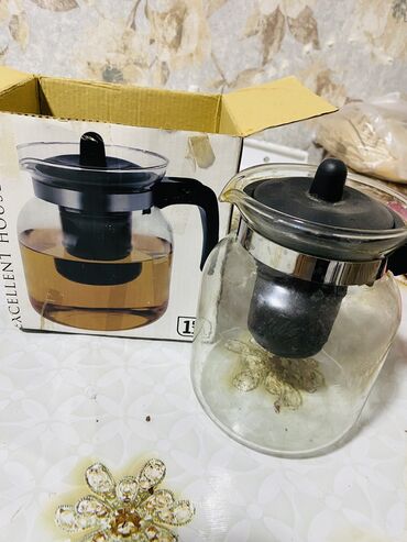 cay desmali: Yeni, rəng - Qara, Dəm caydanı, Şüşə, 1 l