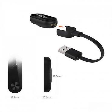 Smart satovi: Pametna fitnes narukvica (crna) sa OLED ekranom i USB punjačem - — 6