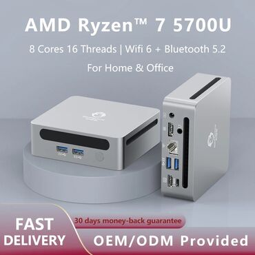 Lixiang: AMD Ryzen 7 5700U mini PC - Prosessor: AMD Ryzen 7 5700U, 8 nüvə / 16