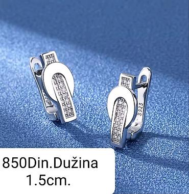 bros bor: Posrebrene minđuše od hirurskog čelika sa žigom 925, sa cirkonima - — 1