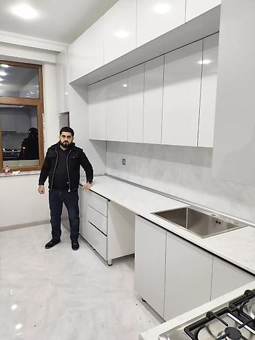 Sifarişlə mətbəx mebeli: Sifarişlə mətbəx dəsti, Özü çəkən petlələr, MDF, Kredit yoxdur, Pulsuz çatdırılma — 14