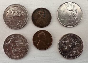 монеты старые: Продаю монеты США по 55 сом. Много всяких. Суфражистка Аделина