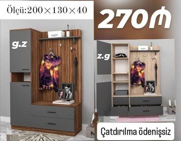 taxt ustu: 2 qapılı Düz dolab, Dəhliz dolabı