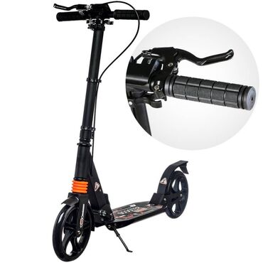 elektrikli scooter 2 el: Əl əyləci və 2 amortizator, 200 mm təkərli iki təkərli Scooter Sport