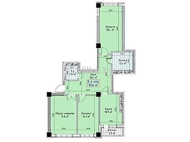 Продажа квартир: 3 комнаты, 92 м², Элитка, 6 этаж, Готовая ПСО (под самоотделку) — 13