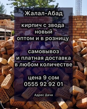 Строительный кирпич: Пустотелый, дырчатый, Жженый кирпич, 250x60x65