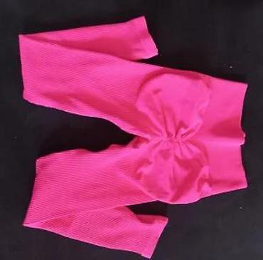 Helanke, biciklistički šortsevi: Ženske sportske helanke – hot pink - Visok struk sa širokim — 22