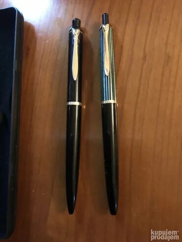 Ostali predmeti za umetnost i kolekcionarstvo: Vintage originalna Pelikan hemijska olovka Crna i zeleno crna Ulozak — 2