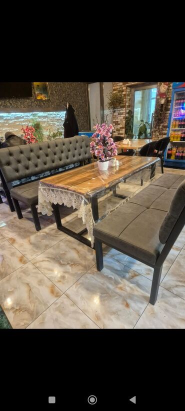 Restoran mebeli: Masa və divan dəstləri Özəl sifarişlə hazirlanmiş masa dəsti satılır — 10