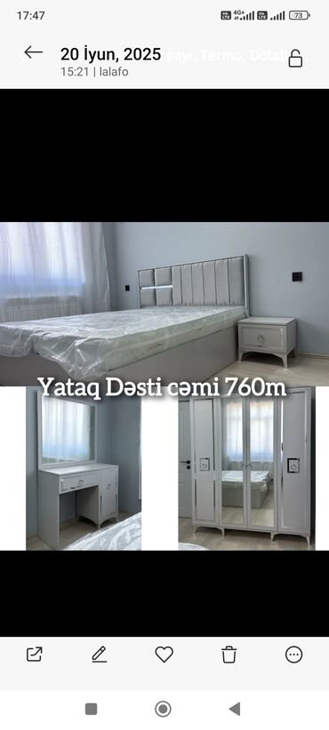 Çarpayılar: 2 təknəfərlik çarpayı, Dolab, Tumba, 2 tumba, Azərbaycan, Yeni