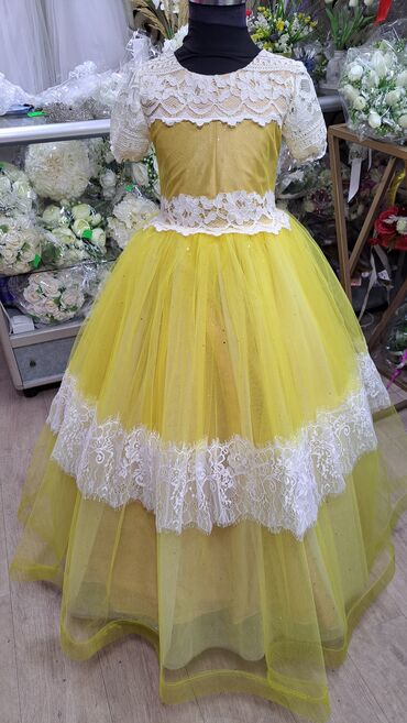 Платья: Детское платье, цвет - Желтый, Новый