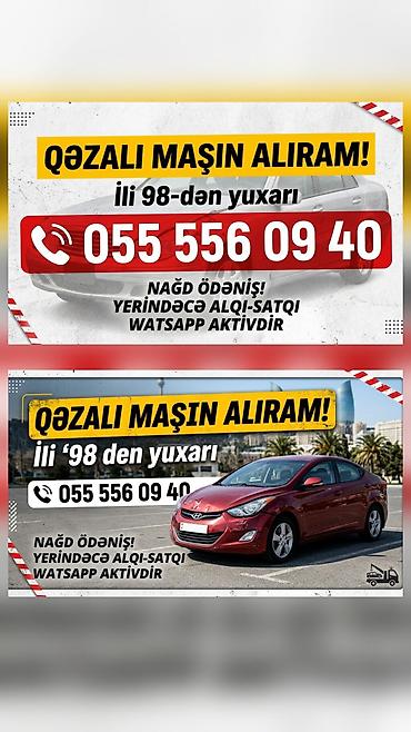 avtomobil almaq: Qəzalı avtomobillərin alışı - 1998-ci ildən yuxarı illi avtomobillər — 1