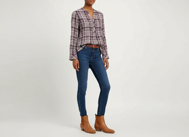kurtka koszulowa w kratę pepco: H&M, Women`s shirt, size M