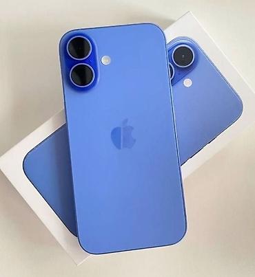 IPhone 16, Б/у, 256 ГБ, Голубой, Коробка, 91 %