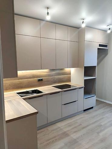 Кухонные гарнитуры: Кухонный гарнитур, цвет - Серый, МДФ — 18