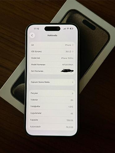 16 iphone: IPhone 15 Pro, 128 GB, White Titanium, Face ID — 8