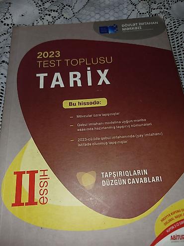 Testlər: Məhsul: 2023 “Test Toplusu – Tarix” (Dövlət İmtahan Mərkəzi), I və II — 2