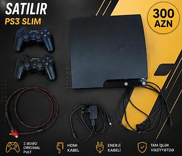ps3 diskləri: PS3 Slim oyun konsolu satılır. Komplekt: - PS3 Slim konsol - 2 ədəd — 3