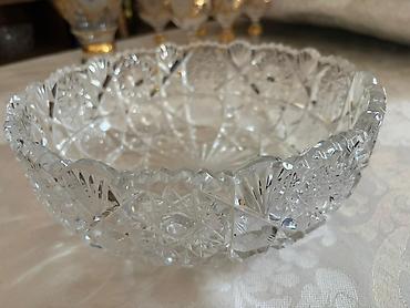 ulduz acar: Kəsimli kristal şüşə meyve qabı - Material: qalın kəsimli kristal — 1