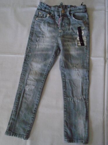crvene helanke za devojcice: Fansy original Dsquared2 farmerke za dečake, za uzrast od 5-6 godina