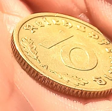 bronza: 10 Reyxsmark, 1938 il, Latun, Vəziyyəti: Yaxşı — 4