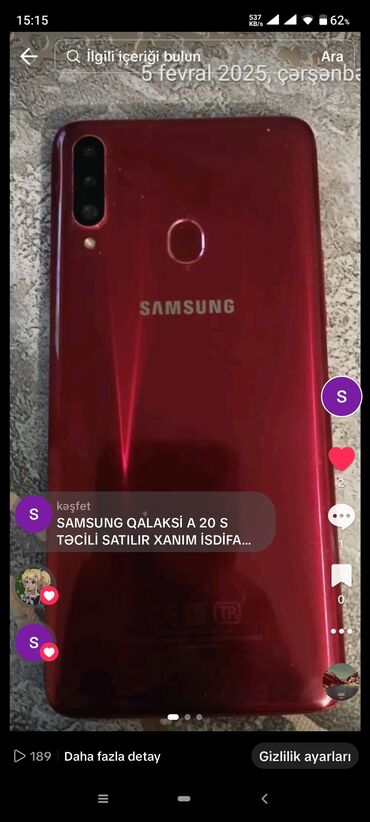 kontakt home samsung a20: Samsung Galaxy A20s, 32 GB, rəng - Qırmızı, Barmaq izi