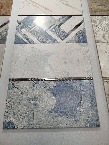 10×10 profil: Mavi-boz tonlarda dekorativ kafel kolleksiyası - Material: keramika -