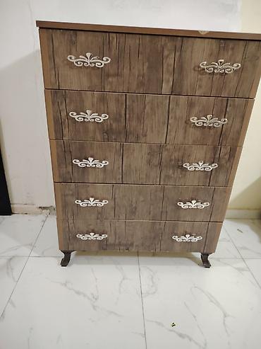 Комоды: Ağac fakturalı 5 çekmecəli komod - Material: laminat/LDSP ağac — 2