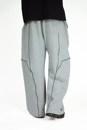 kiwi geyimi: Unisex boz rəngli geniş kəsimli sweatpants - Parça: yumşaq, qalın — 4
