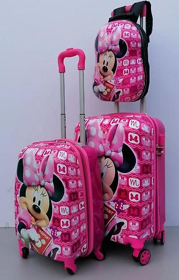 Rančevi, torbe i koferi: Dečiji set kofera Minnie Mouse – 3 dela, pink - Dizajn: živopisni — 6