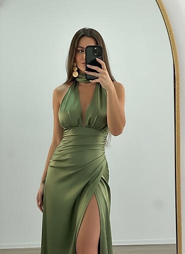 Haljine: 💫Elegantna duga haljina sa šalom oko vrata
✅2900 din — 16