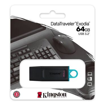 Monitorlar: Flash kart Kingston, 64 GB, USB 3.2, Yeni